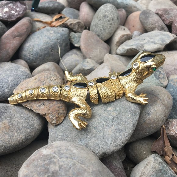 Brooch Vintage Retro Salamander Jewels Articulated - Picture 10 of 16